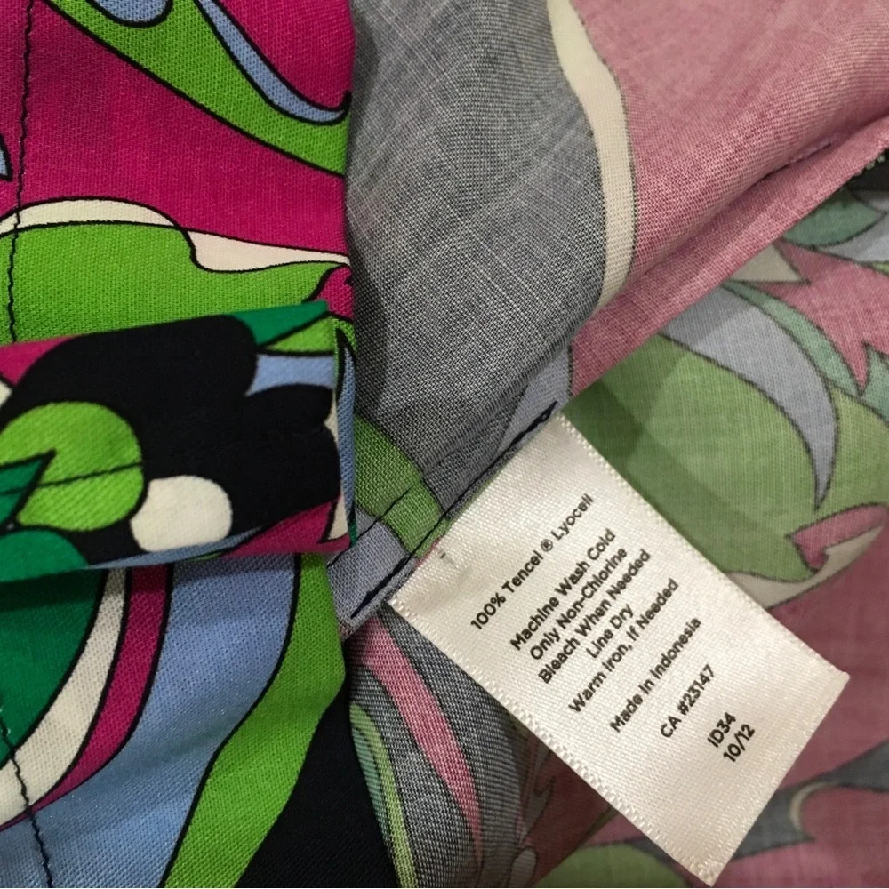 Talbots Women 6 Top Blouse Floral Printed Retro 70s Pucci Colorful Summer New - Picture 3 of 5